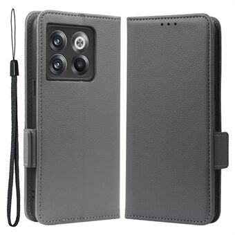 Litchi Texture Phone Case for OnePlus 10T 5G / Ace Pro 5G, Stand Wallet PU Leather Magnetic Clasp Folio Flip Protective Cover