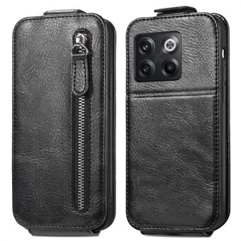 For OnePlus 10T 5G / Ace Pro 5G Flip Phone Case Wallet Zipper Pocket PU Leather Vertical Stand Magnetic Closure Cover