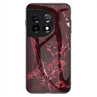 Tempered Glass + PC + TPU Phone Case for OnePlus 11 5G, Marble Pattern Printing Drop-proof Smartphone Cover