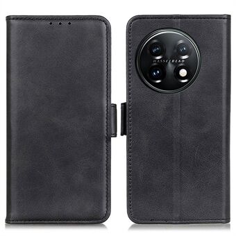 For OnePlus 11 5G Phone Cover Magnetic Wallet Foldable Stand Anti-dust Cowhide Texture PU Leather Case