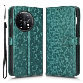 Phone Shell Case for OnePlus 11 5G, Imprinted Dot Pattern Wallet Stand PU Leather Shockproof Cover