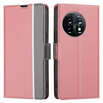 Anti-drop Phone Cover For OnePlus 11 5G, Twill Texture Stand Card Holder Anti-scratch Flip Leather Phone Case