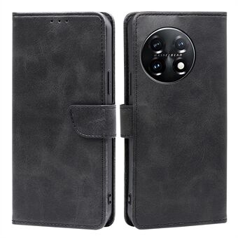 Shockproof Cell Phone Case for OnePlus 11 5G, Calf Texture Stand Wallet Anti-scratch PU Leather Phone Cover