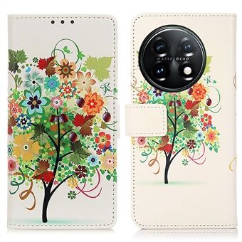 For OnePlus 11 5G Pattern Printing Phone Case PU Leather Stand Wallet Flip Cover
