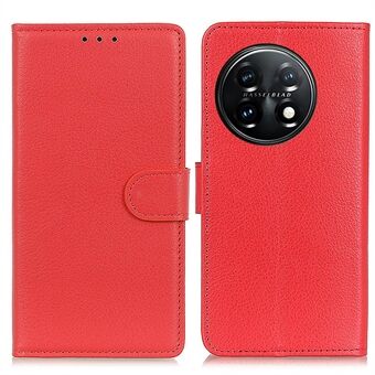 For OnePlus 11 5G Mobile Phone Case Litchi Texture PU Leather Wallet Stand Full Protection Cover