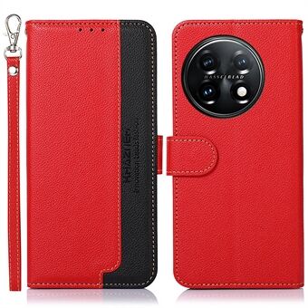 KHAZNEH For OnePlus 11 5G Litchi Texture TPU+PU Leather Phone Case RFID Blocking Flip Stand Wallet Cover