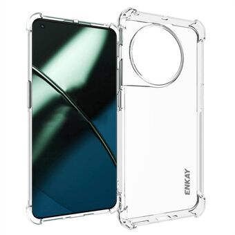 ENKAY HAT PRINCE For OnePlus 11 5G Clear TPU Phone Cover Transparent Phone Case with Anti-slip Strip Edge