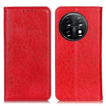 For OnePlus 11 5G Cell Phone Case Stand Crazy Horse Texture PU Leather Wallet Shockproof Phone Cover