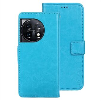 IDEWEI For OnePlus 11 5G Stand Crazy Horse Texture Wallet Cover Anti-Scratch PU Leather Phone Flip Case