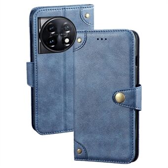 IDEWEI For OnePlus 11 5G Phone Flip Case Fine Texture TPU+PU Leather Wallet Phone Stand Cover