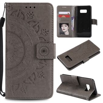 Imprint Flower Magnetic Leather Wallet Case for Samsung Galaxy S8 SM-G950