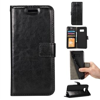 For Samsung Galaxy S8 Crazy Horse Leather Wallet Cover Casing