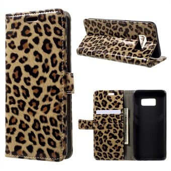 Leopard Pattern Leather Wallet Cell Phone Case for Samsung Galaxy S8 G950
