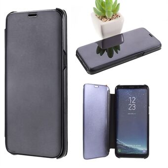 Plated Mirror Surface LeatherPhone Case View Window  Stand Shell for Samsung Galaxy S8 G950