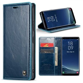 CASEME 003 Series For Samsung Galaxy S8 PU Leather Phone Stand Case Retro Waxy Texture Full Protection Wallet Cover