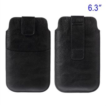 Black Card Slot Leather Pouch Case for Samsung Galaxy S5 G900 I9200 I9150 I9152 N7100 N9000 Etc, Size: 17.8 x 10.5cm