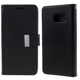 MERCURY GOOSPERY Leather Case for Samsung Galaxy S7, Wallet Design Shockproof Flip Cover - Black