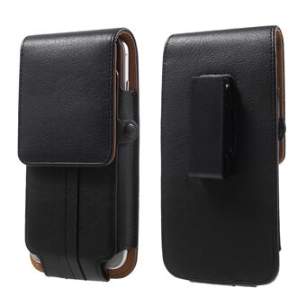 Card Holder Leather Pouch Holster for iPhone 7/ Sony Z5 Compact, Size: 140 x 70 x 11mm - Black