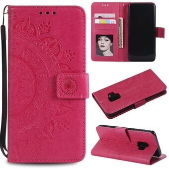 Imprint Butterfly Flower Leather Wallet Cover for Samsung Galaxy S9 SM-G960