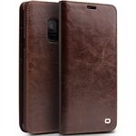 QIALINO Genuine Cowhide Leather Wallet Cover Shell for Samsung Galaxy S9 SM-G960