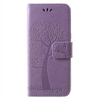 Imprint Tree and Owls Wallet PU Leather Case for Samsung Galaxy A8 (2018)