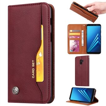 For Samsung Galaxy A8 (2018) PU Leather Wallet Stand Protective Casing