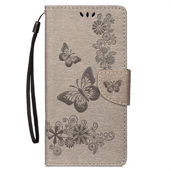 For Samsung Galaxy S10 Imprint Butterfly Flower Wallet Leather Case