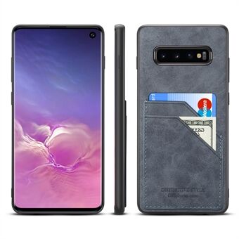 For Samsung Galaxy S10 Dual Card Slot PU Leather Coated TPU Phone Case