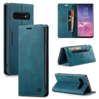 AUTSPACE A01 Series RFID Blocking Retro Matte Leather Case Wallet for Samsung Galaxy S10