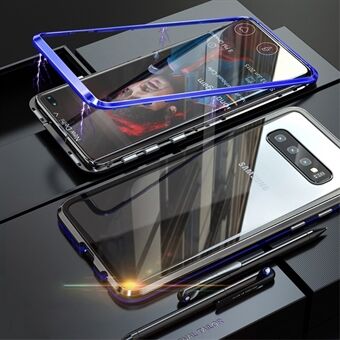 Detachable Magnetic Metal Frame + Single-sided Tempered Glass Back Cell Phone Case for Samsung Galaxy S10 Plus