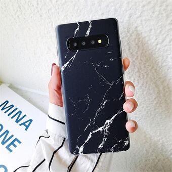 Marble Pattern IMD TPU Shell Case for Samsung Galaxy S10 Plus - Black