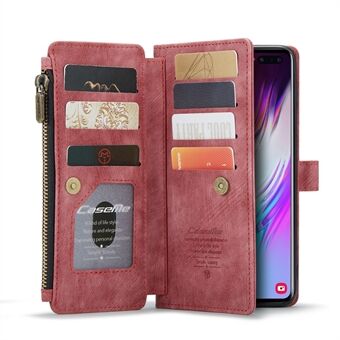 CASEME C30 Series Drop-Resistant Folio Flip Stand Wallet Phone Case with 10 Card Slots for Samsung Galaxy S10 Plus