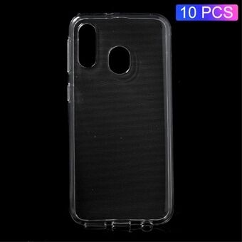 10Pcs/Pack Clear TPU Case Cover with Non-slip Inner for Samsung Galaxy A40 - Transparent