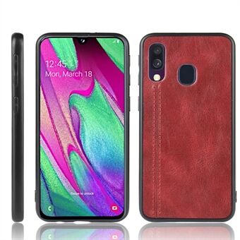 For Samsung Galaxy A40 Leather Coated PC + TPU Combo Case