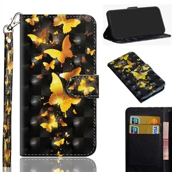 Pattern Printing Light Spot Decor Leather Wallet Cover for Samsung Galaxy A20e