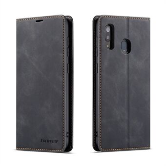 FORWENW for Samsung Galaxy A20e Fantasy Series Auto-absorbed Silky Touch Leather Wallet Cover