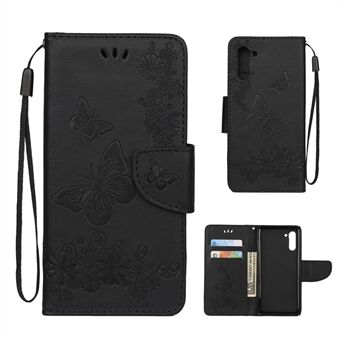Imprint Butterfly Flower Leather Wallet Case for Samsung Galaxy Note 10/Note 10 5G