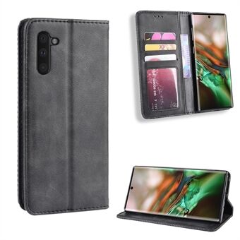 Auto-Absorbed Vintage Style PU Leather Wallet Case for Samsung Galaxy Note 10 / Galaxy Note 10 5G