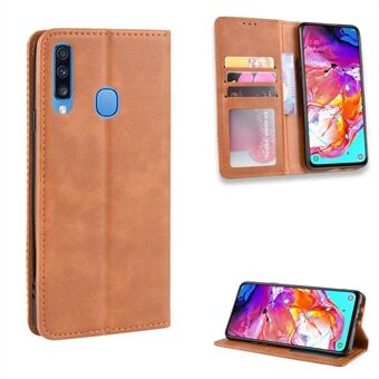 Retro Style PU Leather Wallet Stand Cell Phone Cover Casing for Samsung Galaxy A20s