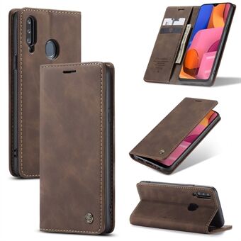CASEME 013 Series Auto-absorbed Leather Wallet Case with Stand for Samsung Galaxy A20s