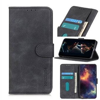 KHAZNEH Vintage Style PU Leather Wallet Case for Samsung Galaxy A51 - Black