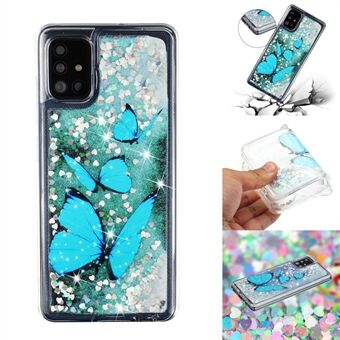 Patterned Glitter Powder Quicksand TPU Phone Cover Shell for Samsung Galaxy A51 SM-A515