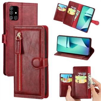 Zipper Pocket Wallet Leather Stand Case for Samsung Galaxy A51 SM-A515
