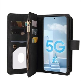 Multiple Card Slots Full Protection Leather Phone Case Cover with Zipper Pocket for Samsung Galaxy A51 4G SM-A515