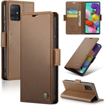 CASEME 023 Series Leather Phone Case for Samsung Galaxy A51 4G SM-A515 / M40S , Stand RFID Blocking Wallet Flip Cover