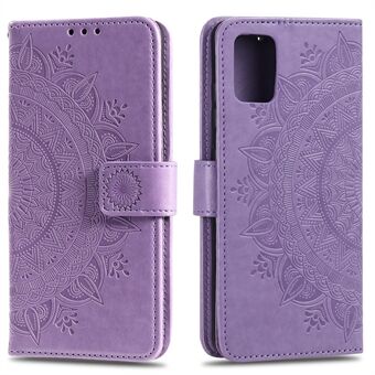 Imprint Flower Leather Wallet Phone Casing for Samsung Galaxy A71