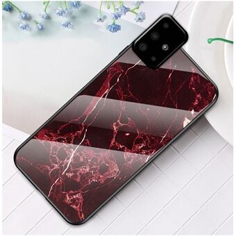 Marble Grain Pattern Tempered Glass PC + TPU Phone Case for Samsung Galaxy A71 A715
