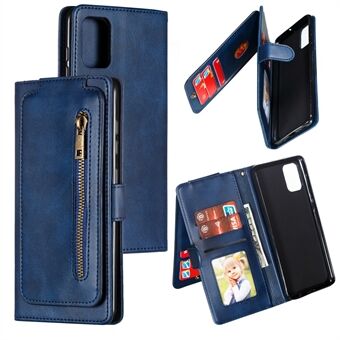Zipper Pocket with 9 Card Slots Leather Case for Samsung Galaxy A71 SM-A715