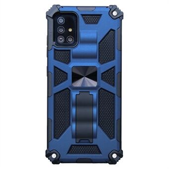 Kickstand Armor Style PC TPU Hybrid Shell with Magnetic Metal Sheet for Samsung Galaxy A71 SM-A715