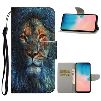 Pattern Printing Leather Wallet Stylish Stand Case with Handy Strap for 	Samsung Galaxy A71 SM-A715